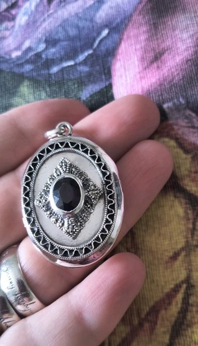 Sterling silver large oval - silver,