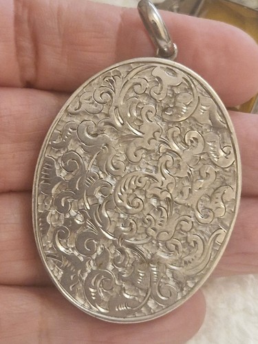 Silver victorian locket - silver,