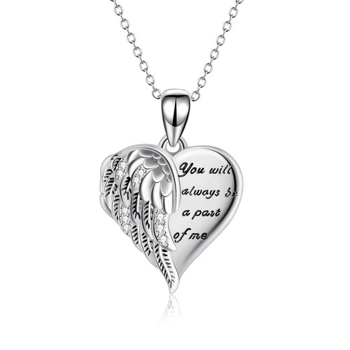 Angel wings locket necklace - wings,
