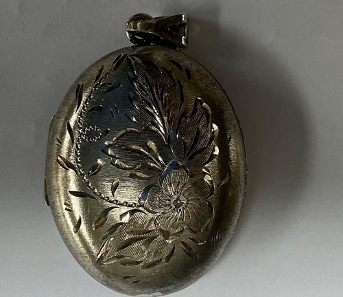 Large vintage embossed silver - embossed,