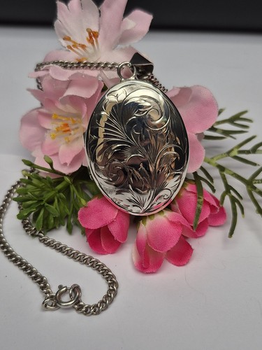 Sterling silver locket - sterling, large