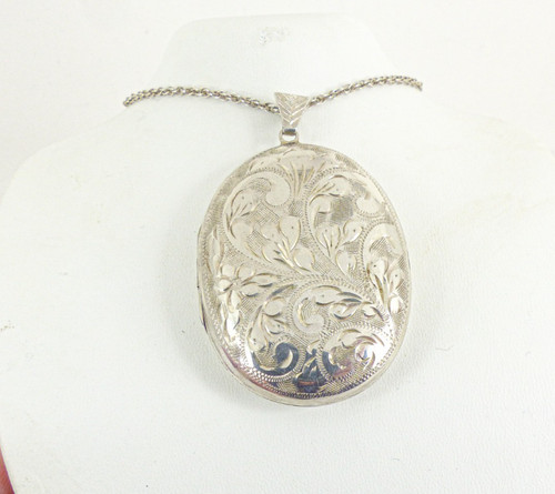 Sterling silver locket - locket, 24"