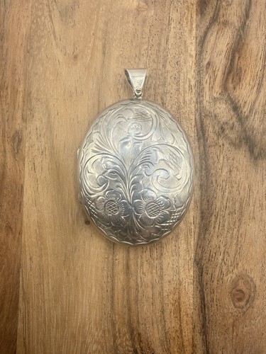 Large sterling silver - silver, oval